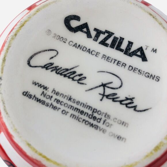 Catzilla Cat Creamer Candace Reiter Ceramic Colorful Tabby Kitty Chefs - Picture 6 of 8